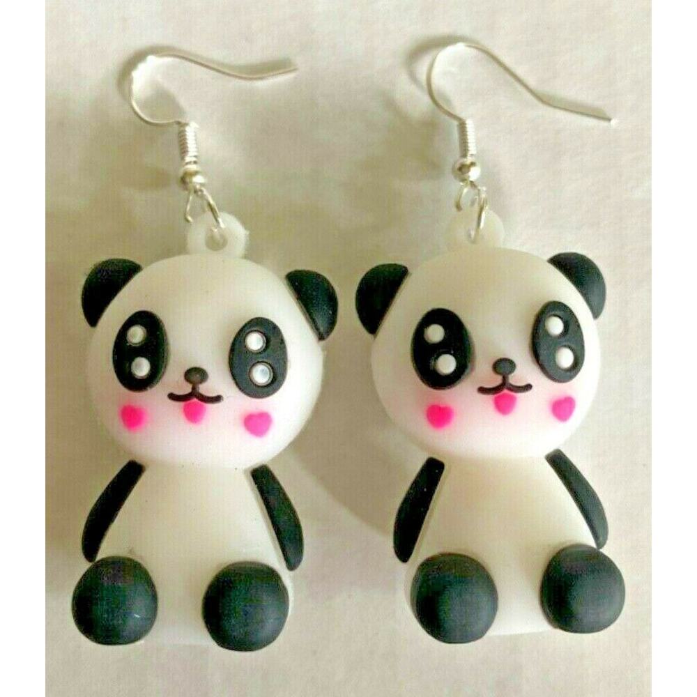 Character Cartoon Panda Charm Earrings Vending Charm Costume Jewelry C7‎